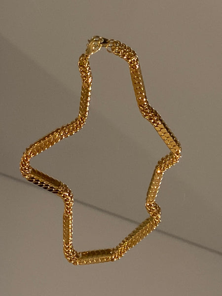 1970-1980 Soldered Curb Gold Plated Link Chain Necklace