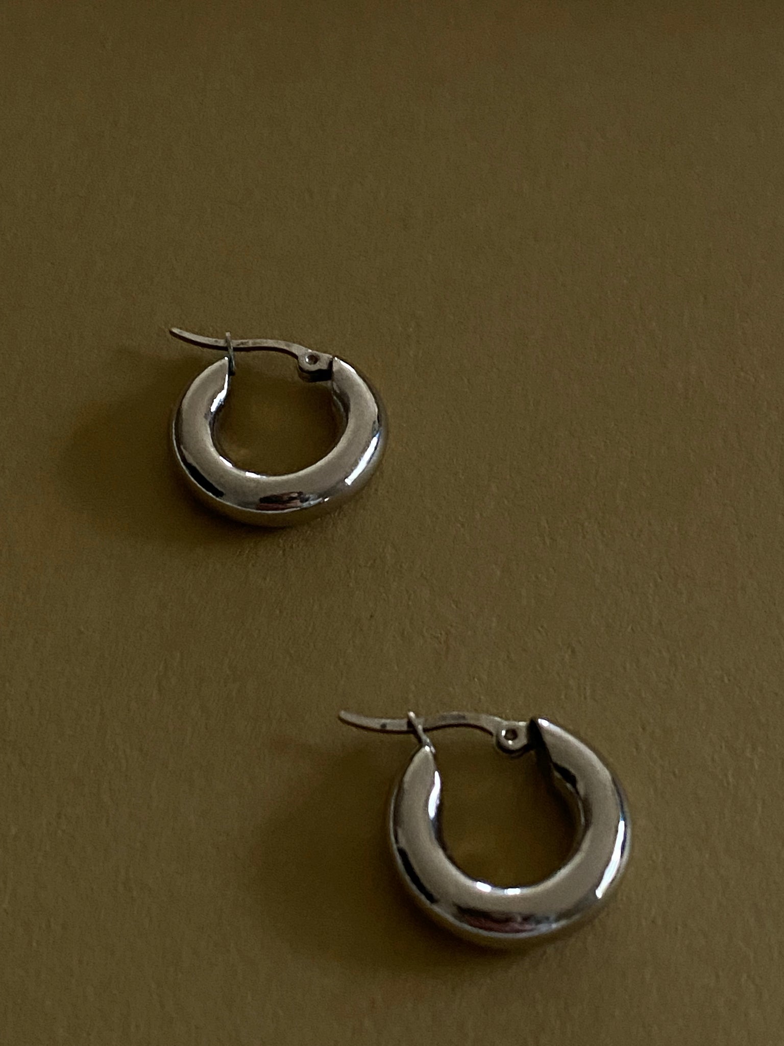 1970-1990 Silver Plated Hoop Pierced Earrings