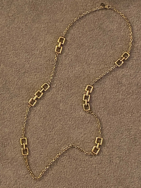 1970-1980 Gold Plated Square Link Chain Necklace