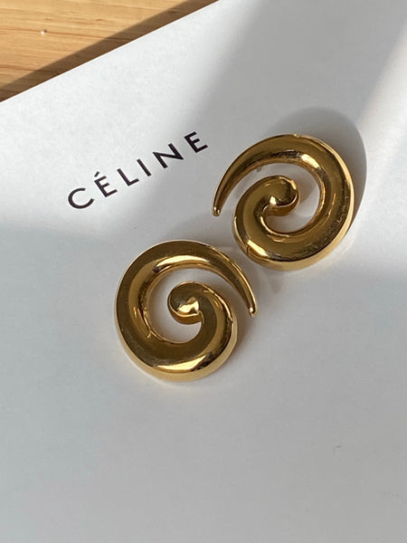 MONET 1970-1980 Gold Plated Pierced Earrings