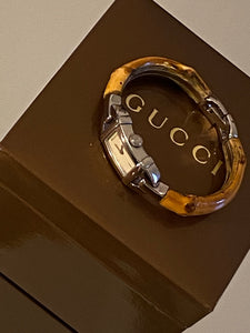 GUCCI 1990 Silver Bamboo Bracelet Watch
