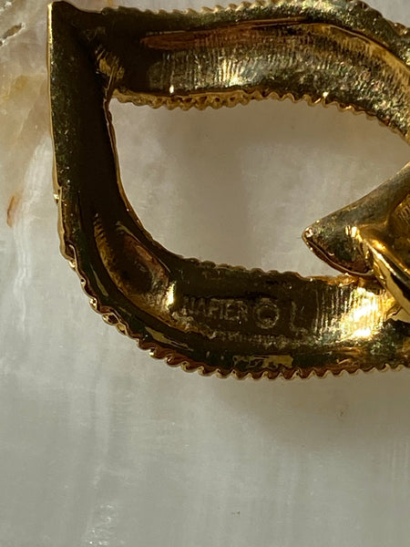 NAPIER 1970-1980 Gold Plated Pierced Earrings