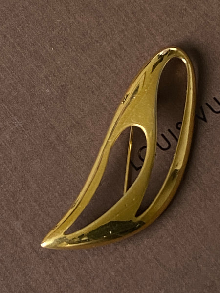 MONET 1970-1980 Modernist Gold Plated Pin