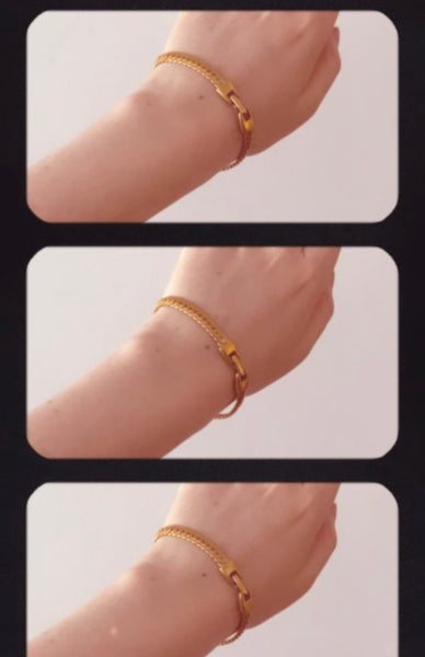 NAPIER 1970 Reversible Gold Plated Chain Bracelet