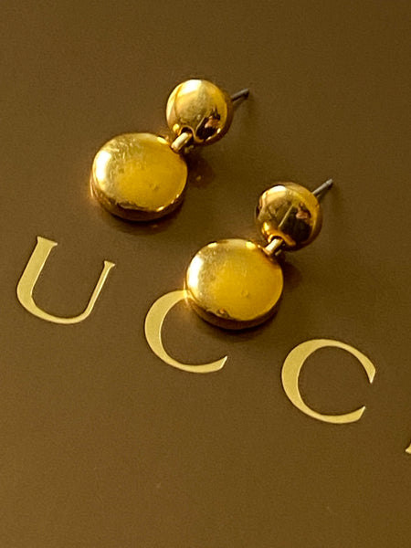 1970-1980 Gold Plated Drop Pierced Earrings