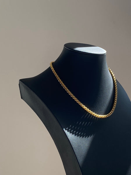 1970-1980 Woven Gold Plated Chain Necklace