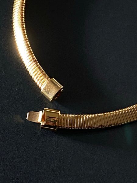 1970-1980 Gold Plated Omega Statement Necklace
