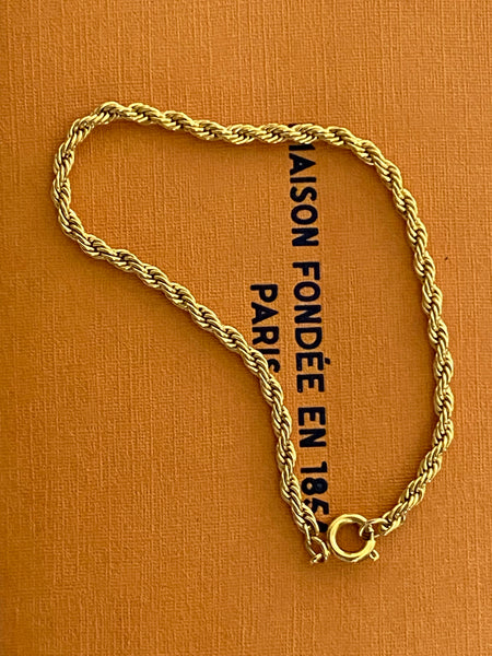 1970-1980 Gold Plated Rope Bracelet