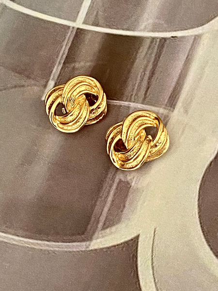 OROTON Knot Gold Plated Clip On Earrings