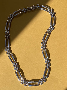 MONET 1970-1980 Panther Silver Plated Chain Necklace