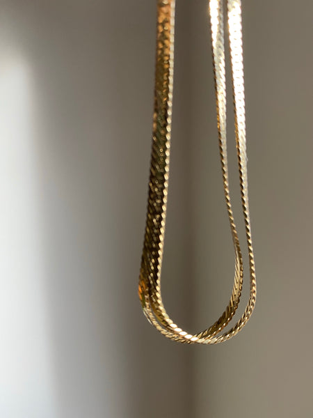 MONET 1970-1980 Double Slinky Chain Gold Plated Bracelet