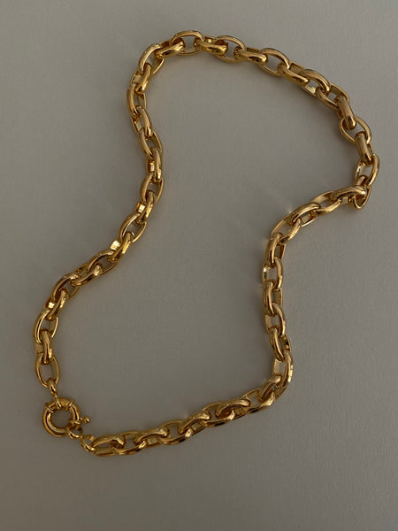 1970-1980 Gold Plated Oval Link Chain Necklace