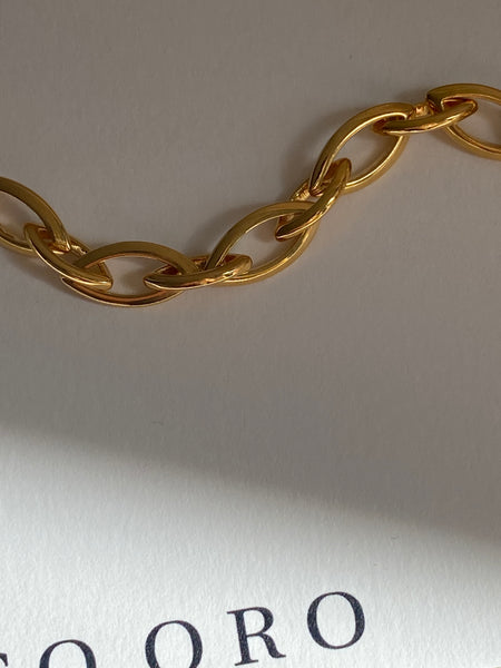 1970-1980 Gold Plated Eye Link Chain Bracelet