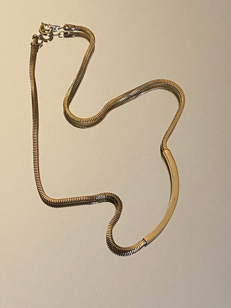 1970-1980 Slinky Bar Gold Plated Chain Necklace