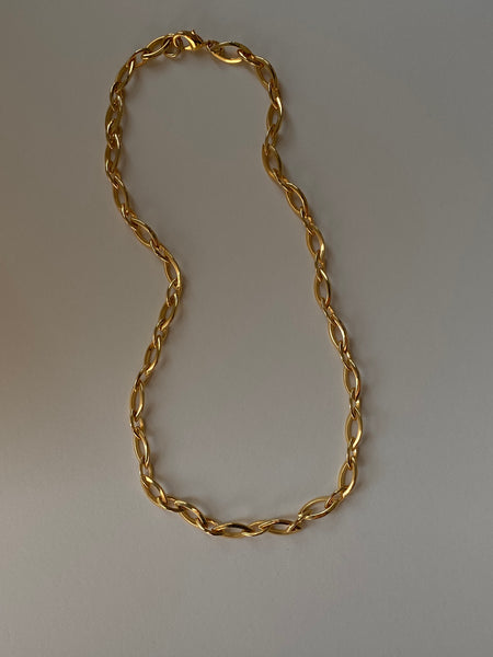 1970-1980 Gold Plated Eye Link Chain Necklace